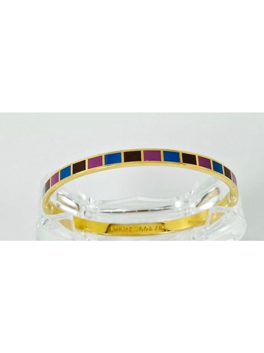 Kate Spade “Hit Your Stride”Gold Blue Purple Brown Enamel Bangle Bracelet 1741